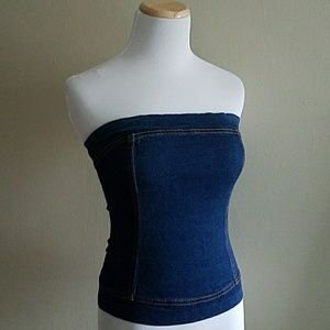Bebe strapless denim top